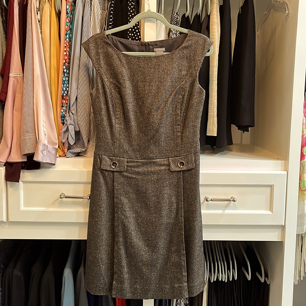 Ann Taylor Brown Tweed Dress, Size 2